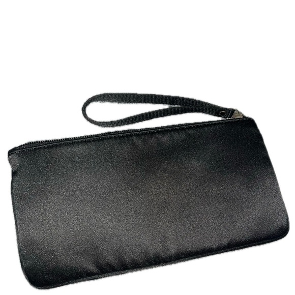 HP🎉Ann Taylor LOFT Black Satin Beaded Clutch Wristlet - Picture 4 of 5